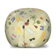 thumbnail image 1 of Summer Storage Toy Bag Chair, Seasonal Travel Vacation Themed Pattern Relaxing and Fun Holiday at an Exotic Beach, Stuffed Animal Organizer Washable Bag, Large Size, Multicolor, by Ambesonne, 1 of 3