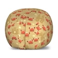 thumbnail image 1 of Summer Storage Toy Bag Chair, Themed Pattern with Cartoon Crabs with Sand Castles, Stuffed Animal Organizer Washable Bag, Large Size, Pale Camel Dark Mustard, by Ambesonne, 1 of 3