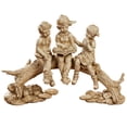 thumbnail image 1 of Summer Stories Children on Log Table Figurine Beige 14"Wx5"Dx9.5"H, 1 of 5