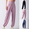 thumbnail image 1 of Summer Straight Leg Pants High Waisted Trousers Workout Capris with Pockets Casual Daily Activewear Bottoms Fitness Gifts for Women | CSEONE,Blue L, 1 of 8