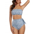 thumbnail image 1 of Summer Strapless Printing 2 Pieces Bikini Set Bench Swimsuit, 1 of 5
