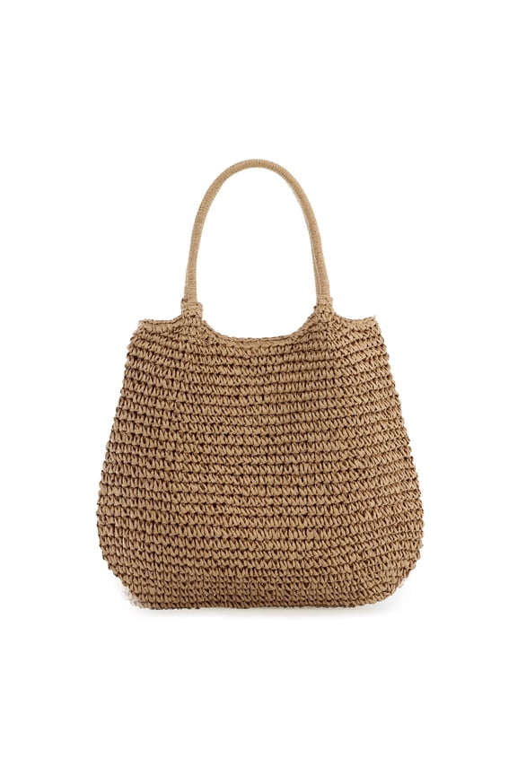 Summer Straw Beach Bags for Women Large Woven Shoulder Handbags Boho Tote Bag for Vacation, Travel