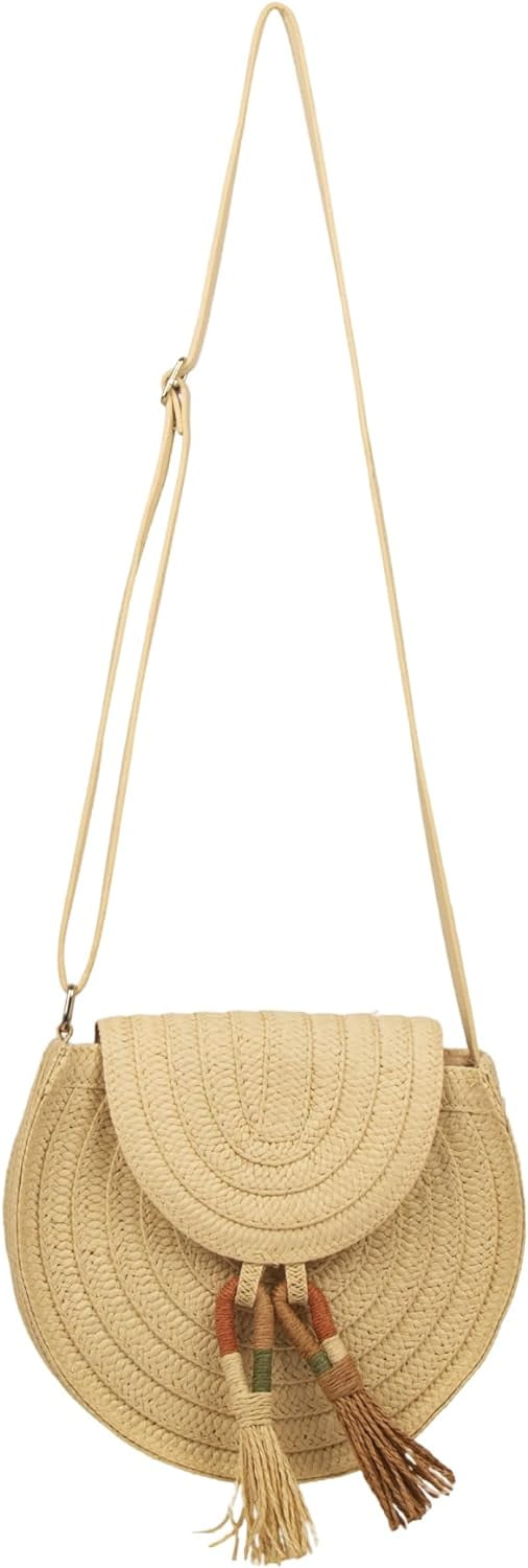 Summer Straw Crochet Beach Bag Woven Crossbody Boho Purse for Women Trendy