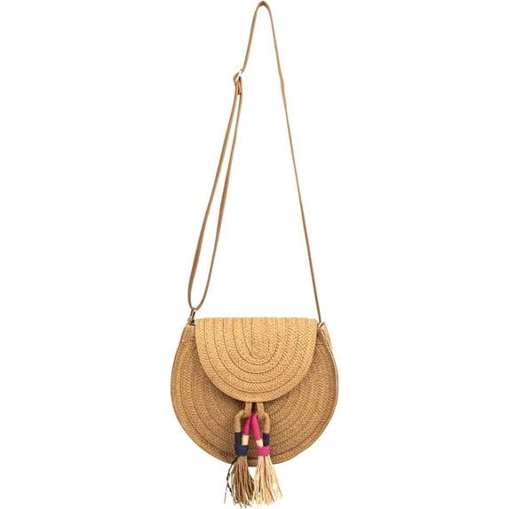 Summer Straw Crochet Beach Bag Woven Crossbody Boho Purse for Women Trendy