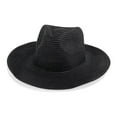 thumbnail image 1 of ZQUUVOU Summer Straw Fedora Hat For Women Men Travel Panama Hat Wide Brim Outdoor Black, 1 of 2