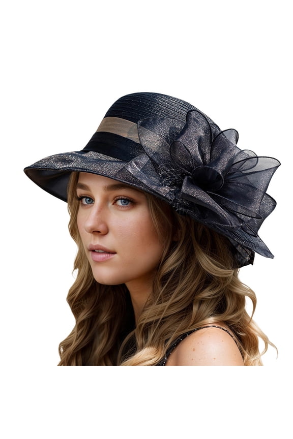 Summer Straw Fedora Hat for Women Wide Brim Bohemian Floppy Beach Hat Women's Hat Bridal Wedding Tea Party Wide Brimmed Summer Sun Hat Ladies Outdoor Elegant Temperament Sun Hat