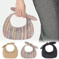 thumbnail image 1 of Summer Straw Handbag for Women Elegant Knotted Bow Top Handle Clutch Purse Casual Beach Tote, 1 of 5