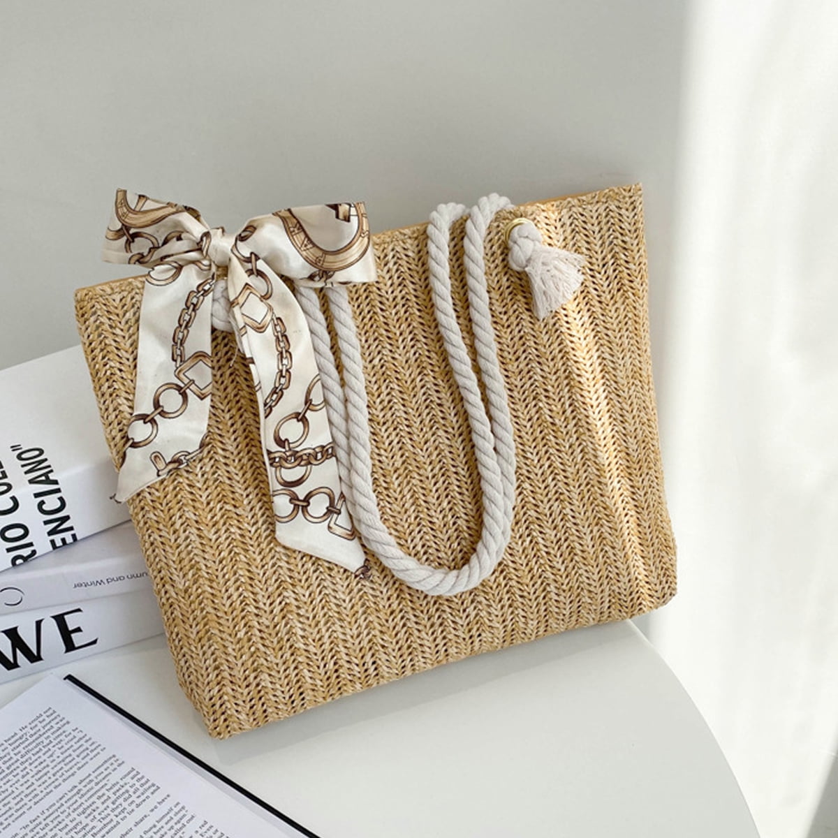 Summer Straw Shoulder Bags for Women Vintage Beach Bags 2023 Handbags