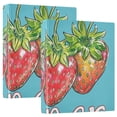 thumbnail image 1 of Summer Strawberries 3 Ring Binders 1.5 inch Hardcover File Folders with Interior Pockets A4 Size Organizer for School Office Hospital, 1 of 8