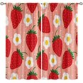 thumbnail image 1 of Summer Strawberry Fruit Window Curtains,Retro Flower Pink Red Window Treatment Drapes for Kitchen Living Room Bedroom 84x84 in Blackout, 1 of 6