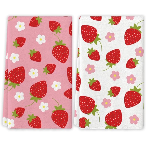 Summer Strawberry Party Decorations Strawberry Kitchen Towels Strawberry Shortcake Party Decor Strawberry First Birthday Decorations Summer Dish Towels Spring Summer Decorations