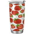 thumbnail image 1 of Summer Strawberry Tumbler with Straw Lid, 20oz Stainless Steel Tumbler Cup Double Wall Vacuum Insulated Travel Coffee Mug for Hot and Cold Drinks, 1 of 6