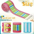 thumbnail image 1 of Summer Strips & Polka Dots Festive Grosgrain Ribbon,Fabric Ribbon Bouquet Craft 2.5" x 5 Yards for Wreath Decor-3 Packs, 1 of 8