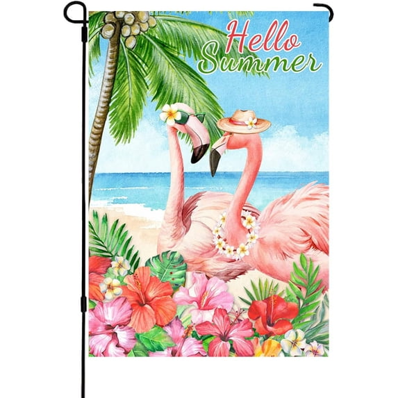 Summer Style Garden Flag Welcome Flag Double-Sided, Beach Flag Outdoor Garden Flag Party Seasonal Holiday Decoration Courtyard Farmhouse Flag