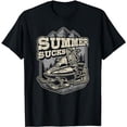thumbnail image 1 of Summer Sucks Snowmobile Skeleton Funny Snowmobiling T-Shirt, 1 of 5