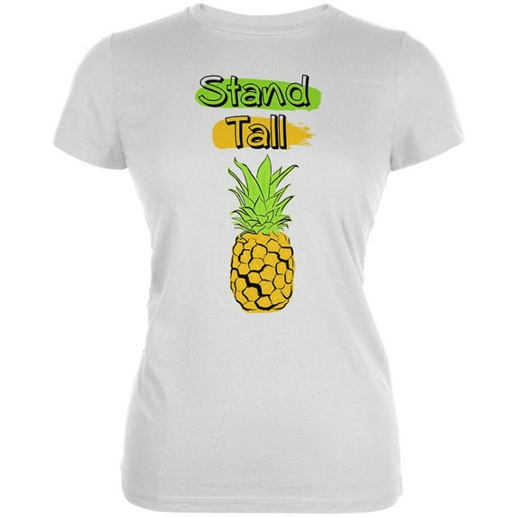 Summer Sun - Be a Pineapple - Stand Tall Juniors Soft T Shirt White X-LG