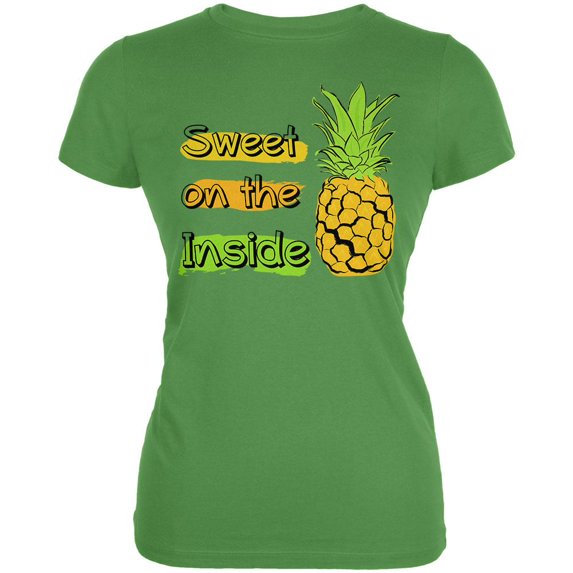 Summer Sun - Be a Pineapple - Sweet on the Inside Juniors Soft T Shirt Leaf 2XL