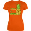 thumbnail image 1 of Summer Sun - Be a Pineapple - Wear a Crown Juniors Soft T Shirt Orange 2XL, 1 of 1
