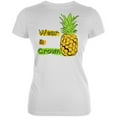 thumbnail image 1 of Summer Sun - Be a Pineapple - Wear a Crown Juniors Soft T Shirt White MD, 1 of 1