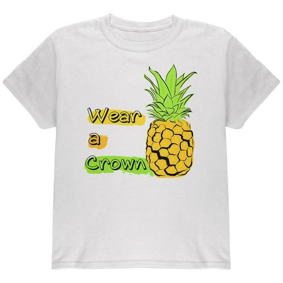 Summer Sun - Be a Pineapple - Wear a Crown Youth T Shirt White Youth X-SM