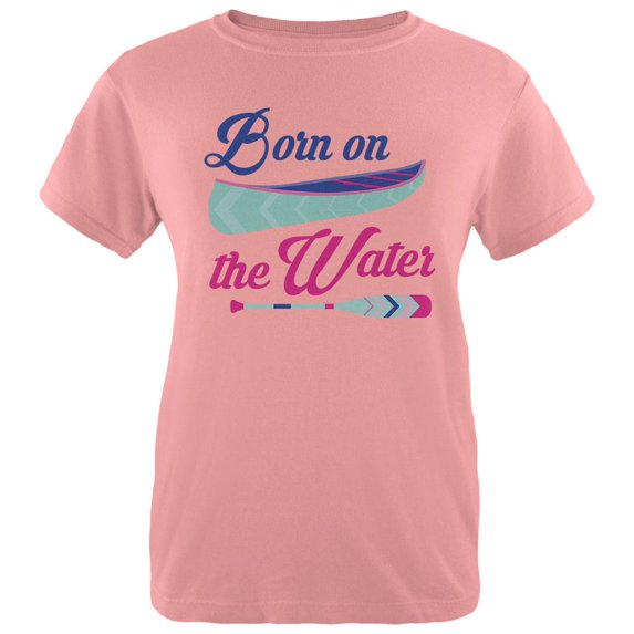 Summer Sun Born on the Water Kayak Womens T Shirt Pink X-LG