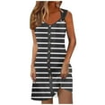thumbnail image 1 of Summer Sun Dresses for Womens 2026 Plus Size Fashion Spring Vacation Button V-neck Strap Dress, 1 of 5