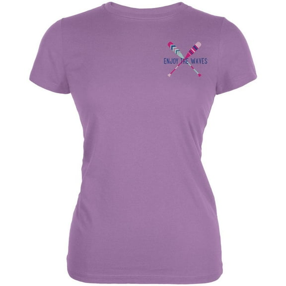 Summer Sun Enjoy the Waves Paddles Juniors Soft T Shirt Dusty Violet MD