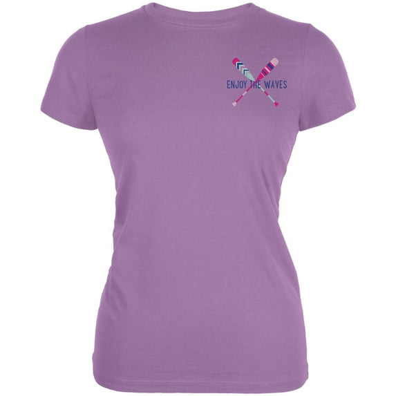 Summer Sun Enjoy the Waves Paddles Juniors Soft T Shirt Dusty Violet MD