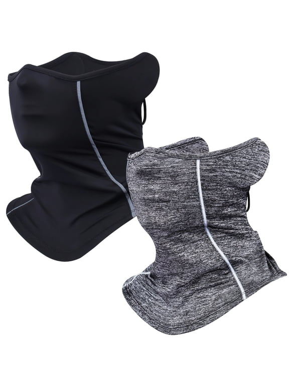 Summer Sun Face Mask Neck Gaiter for Sun Protection, 2 Pcs Cooling Face Cover for Outdoor Sports, UPF 50+, Breathable, Adjustable, Reflective Strips, Windproof for Cycling, Hiking, Fishing