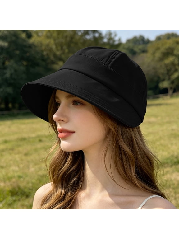 Summer Sun Hat, Protection Wide Brim Bucket Cap, Breathable Foldable UV Shield Outdoor Hat for Adults, Casual Beach Travel Fishing Visor, Daily Sun Blocker, Beige