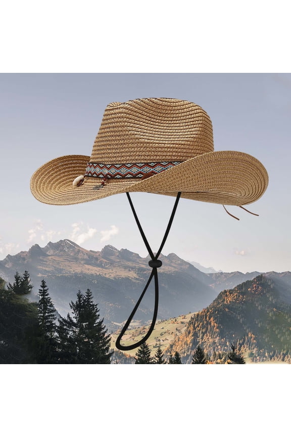 Summer Sun Hat Trend Fashion Casual Style Outdoor Shade Beach Cowboy Hat Sun Hat Large Size Fedora Womens Beach Leopard Roll up Bow Visor Wooden Fedora Ladies Designer Hats Men's Summer Hats