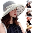 thumbnail image 1 of Summer Sun Hat for Women Mesh Breathable UV UPF Protection Wide Brim Beach Cap Shapeable Wired Packable Floral Bucket Hat with Detachable Chin Strap for Travel Garden, 1 of 6