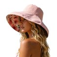 thumbnail image 1 of Summer Sun Hat for Women Floral Print Reversible Wide Brim Hat Sun Protection Cap, 1 of 4