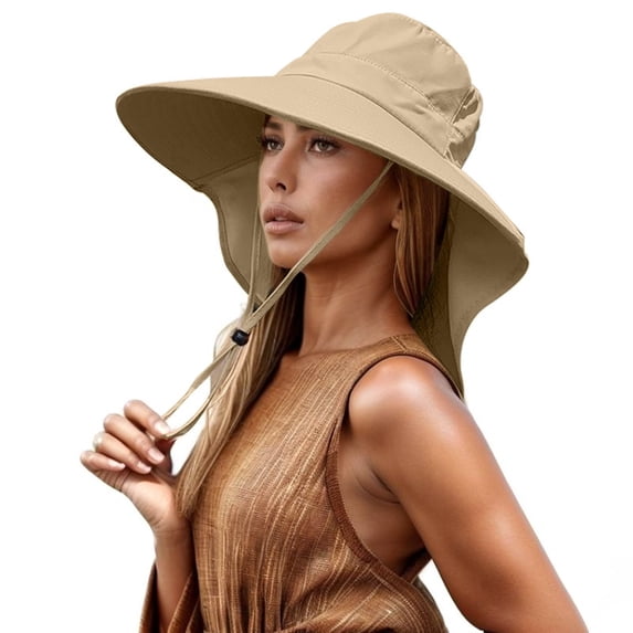 Summer Sun Hat for Women Solid Color Wide Brim Hat Sun Protection Cap