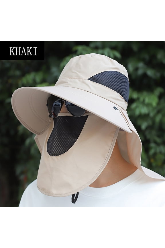 Summer Sun Hats UV Protection Outdoor Hunting Fishing Cap for Men Women Hiking Camping Visor Bucket Hat Removable Fishing Hat Fashion Summer Outdoor Sun Protection Neck Face Flap Hat Wide Brim