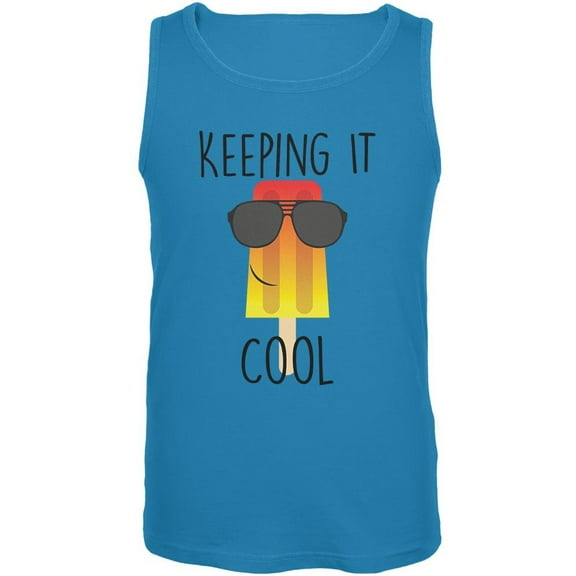 Summer Sun Ice Pop Keeping it Cool Mens Tank Top Turquoise SM