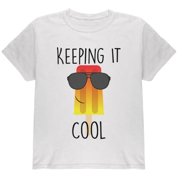 Summer Sun Ice Pop Keeping it Cool Youth T Shirt White YMD