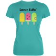 thumbnail image 1 of Summer Sun Ice Pop Summer Chillin Juniors Soft T Shirt Aqua MD, 1 of 1