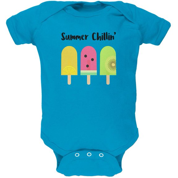 Summer Sun Ice Pop Summer Chillin Soft Baby One Piece Turquoise 12-18 M