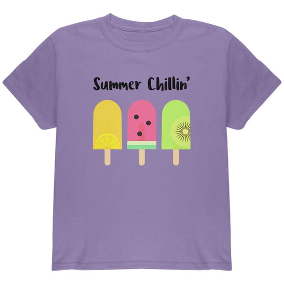Summer Sun Ice Pop Summer Chillin Youth T Shirt Violet YLG