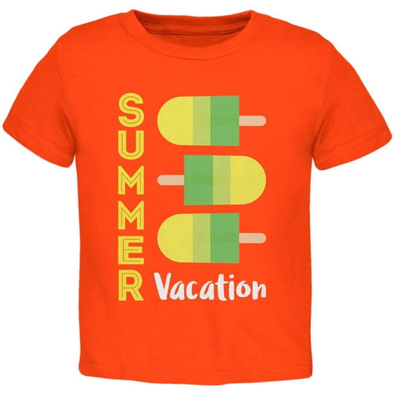 Summer Sun Ice Pop Summer Vacation Toddler T Shirt Orange 4T