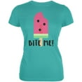 thumbnail image 1 of Summer Sun Ice Pop Watermelon Bite Me Juniors Soft T Shirt Teal LG, 1 of 1