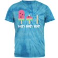 thumbnail image 1 of Summer Sun Ice Pop Watermelon Nom Nom Nom Mens T Shirt Pinwheel Blue Tie Dye 2XL, 1 of 1