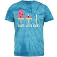 thumbnail image 1 of Summer Sun Ice Pop Watermelon Nom Nom Nom Mens T Shirt Pinwheel Blue Tie Dye LG, 1 of 1