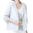 thumbnail image 1 of Summer Sun Jacket for Women Long Sleeve Outdoor Sun Protection Lightweight Breathable Zip Up Hooded Jackets Outerwear, 1 of 5