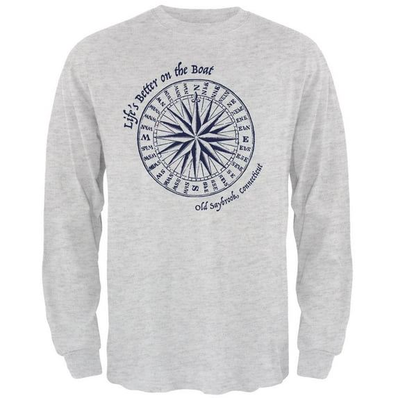 Summer Sun Life's Better on the Boat Old Saybrook Mens Long Sleeve T Shirt