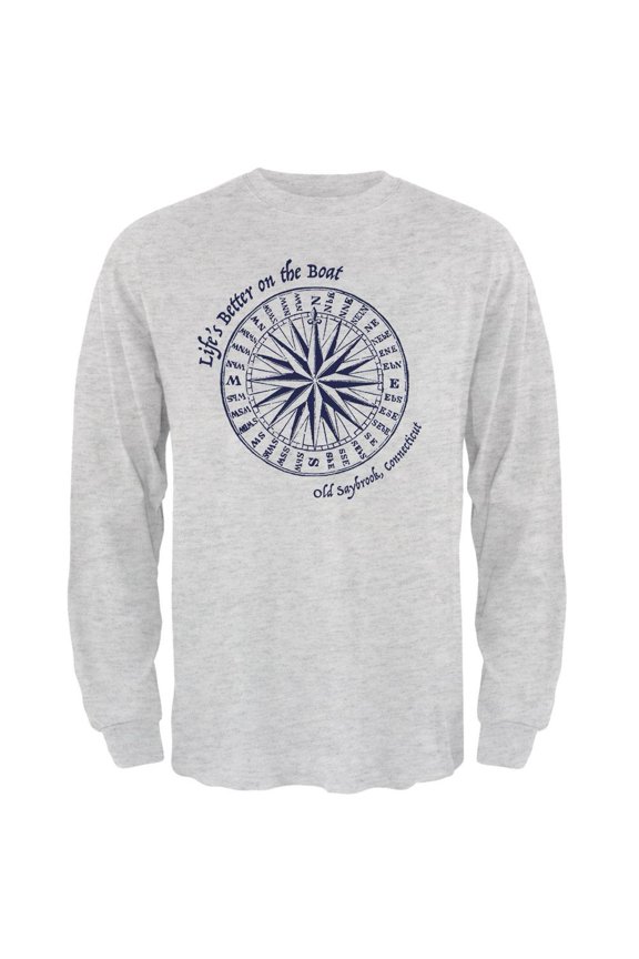 Summer Sun Life's Better on the Boat Old Saybrook Mens Long Sleeve T Shirt