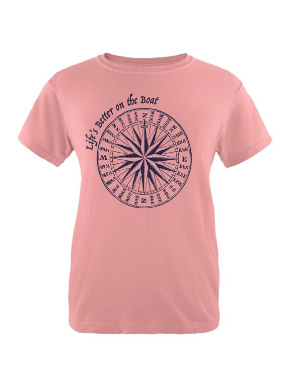 Summer Sun Life's Better on the Boat Womens T Shirt Pink X-LG
