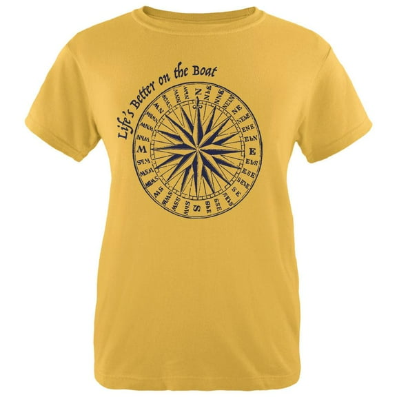 Summer Sun Life's Better on the Boat Womens T Shirt Yellow SM