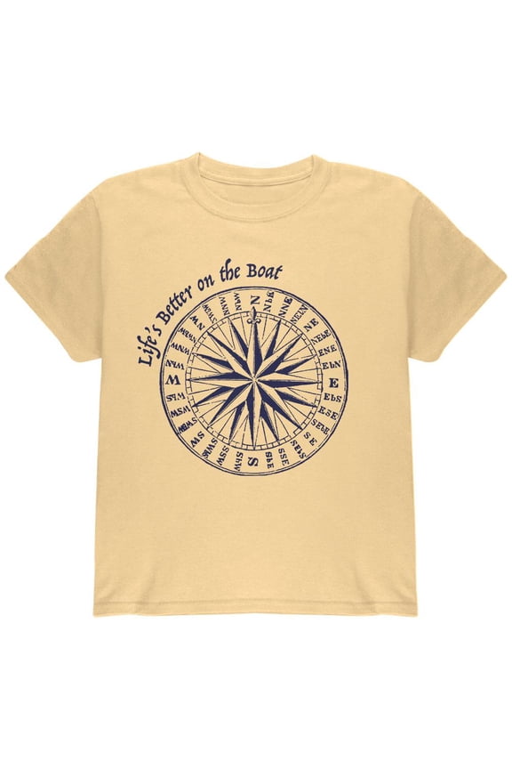 Summer Sun Life's Better on the Boat Youth T Shirt Yellow Haze YSM